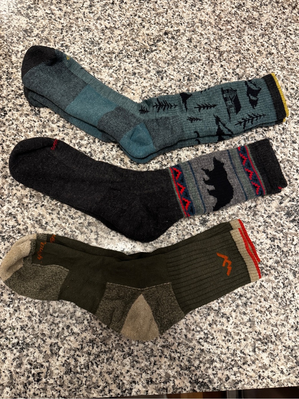 Men's darn tough Patterned Outdoor Crew Socks